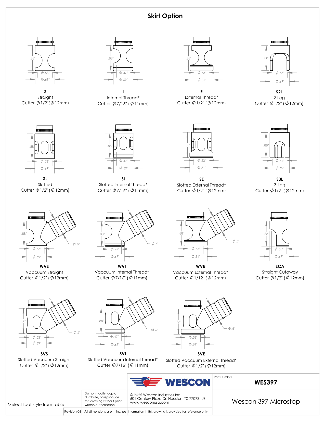 WES397-ES-SVEN-TF Wescon 397 Stainless Steel Microstop - 1/4-28